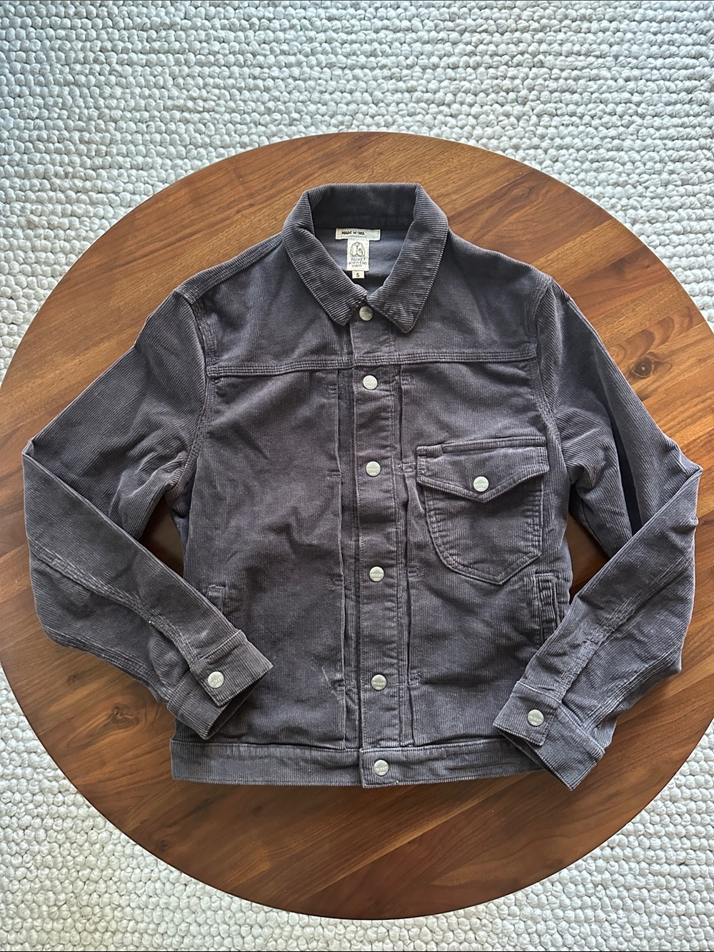 The Blade - Men's Charcoal Corduroy trucker Jacket